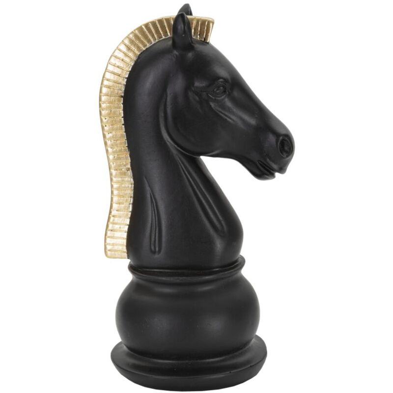 foto del prodotto statua cavallo nero e oro 10,5x8,5x19 cm in poliresina