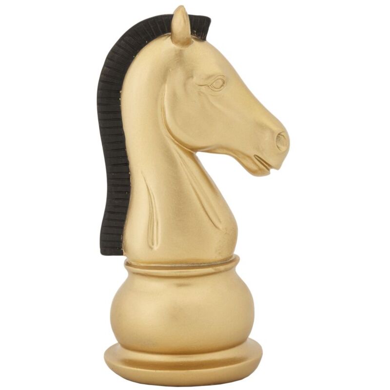 foto del prodotto statua cavallo oro e nero 10,5x8,5x19 cm in poliresina
