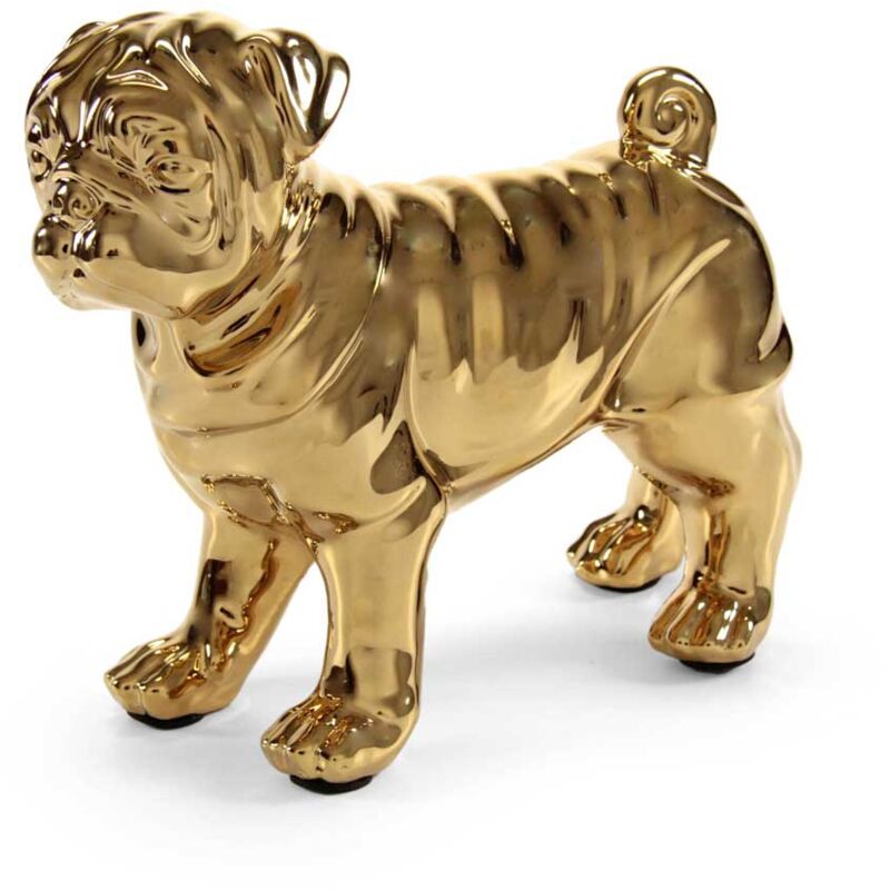 foto del prodotto statua decorativa carlino 27x12x24 cm in colore oro