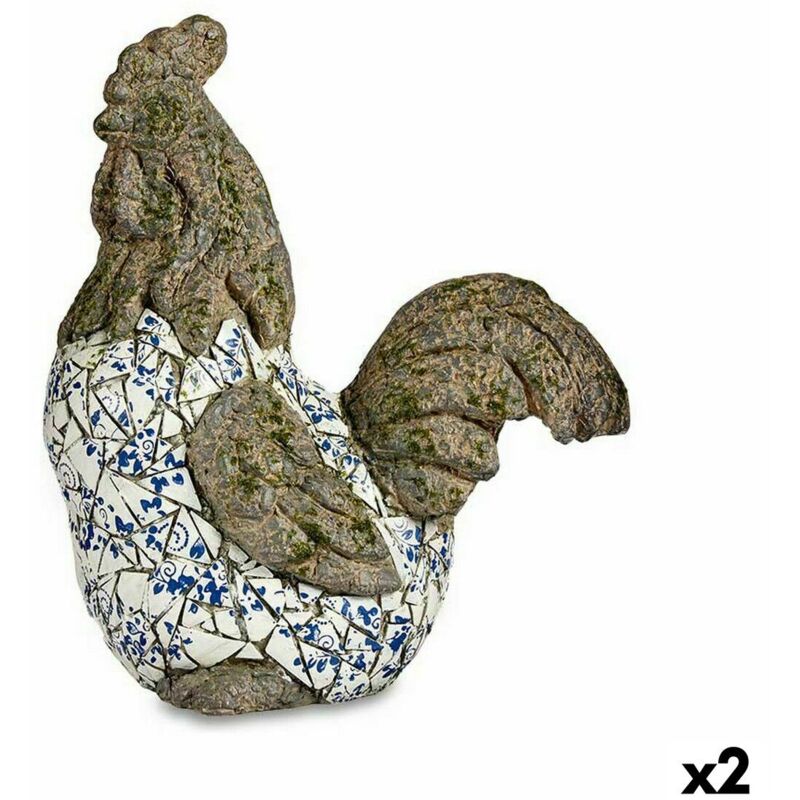 foto del prodotto statua decorativa da giardino ibergarden poliresina gallo 22,5 x 46 x 41,5 cm (2 unità)