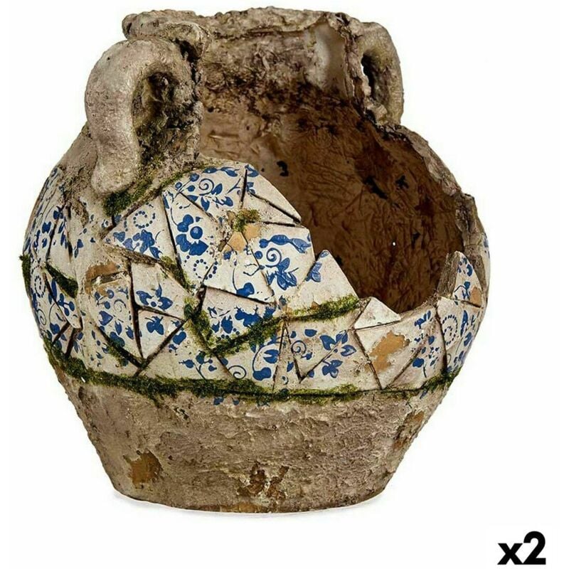 foto del prodotto statua decorativa da giardino ibergarden poliresina vaso 28,5 x 28 x 28,5 cm (2 unità)