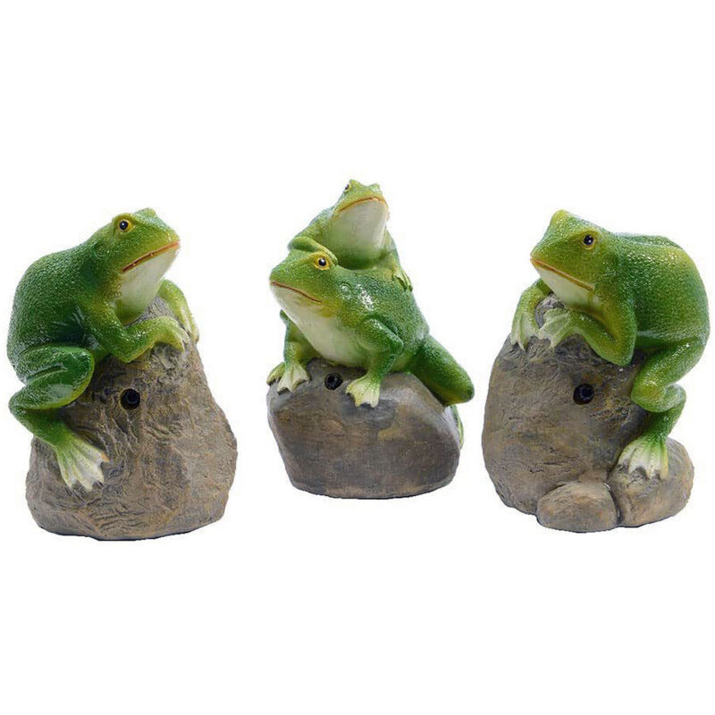 foto del prodotto statua decorativa decoris con suono 8 x 7,4 x 11,5 cm verde rana