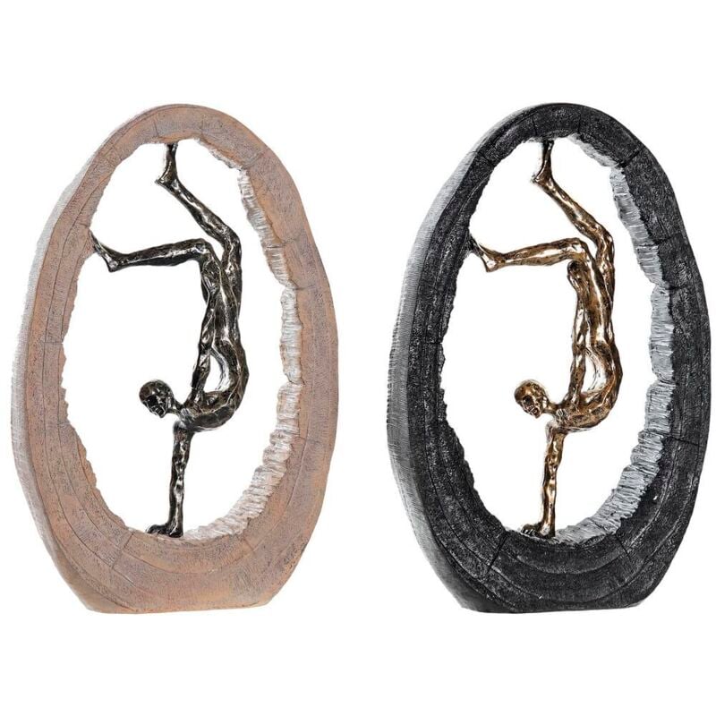 foto del prodotto statua decorativa dkd home decor 24 x 8 x 36 cm nero dorato (2 unità)