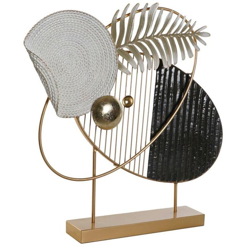 foto del prodotto statua decorativa dkd home decor 56 x 9 x 55 cm astratto nero dorato bianco moderno