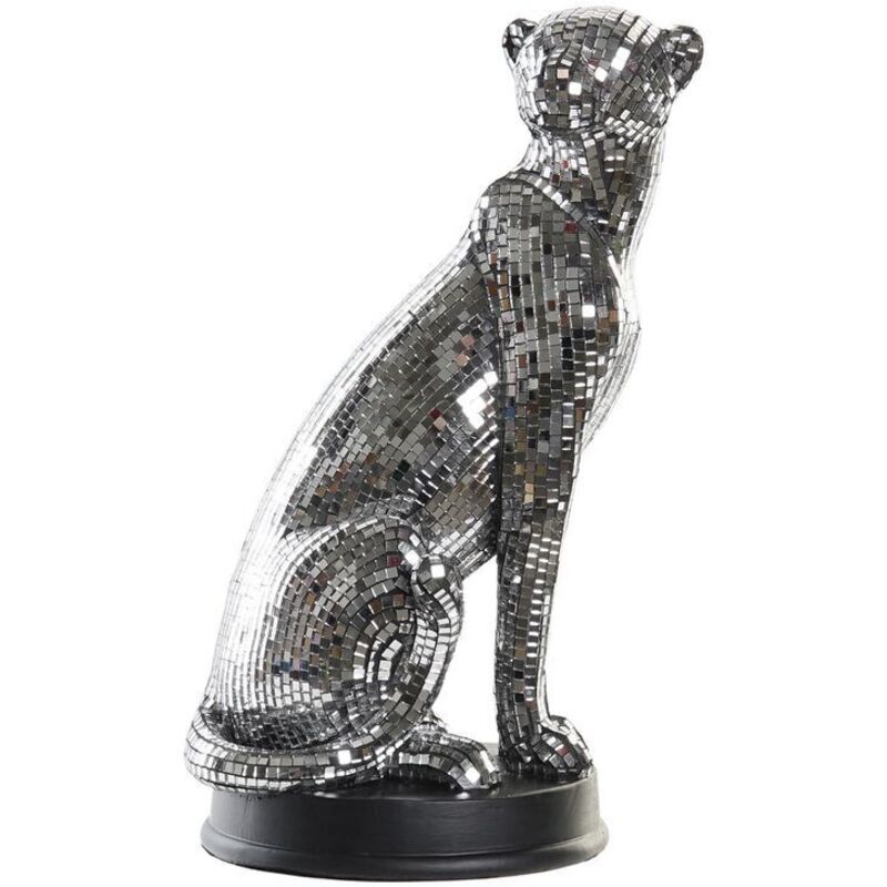 foto del prodotto statua decorativa dkd home decor argentato leopardo resina 19,5 x 16 x 31,5 cm 
