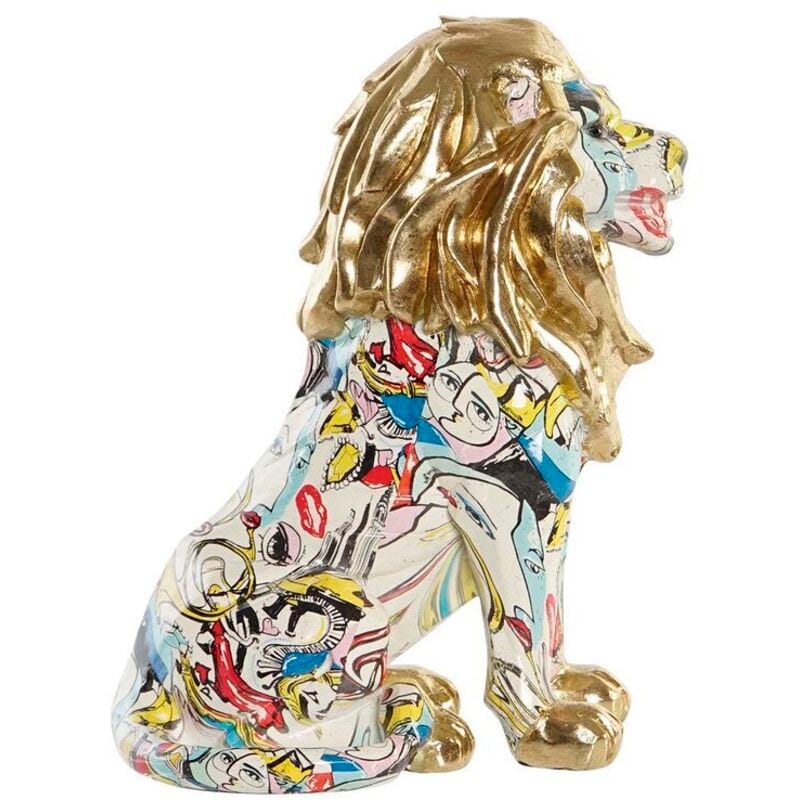 foto del prodotto statua decorativa dkd home decor dorato leone resina multicolore moderno 21 x 14,5 x 27 cm 15 x 21 x 27 cm