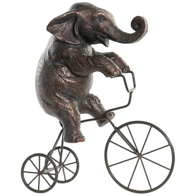 foto del prodotto statua decorativa dkd home decor nero elefante moderno 30 x 12 x 37 cm