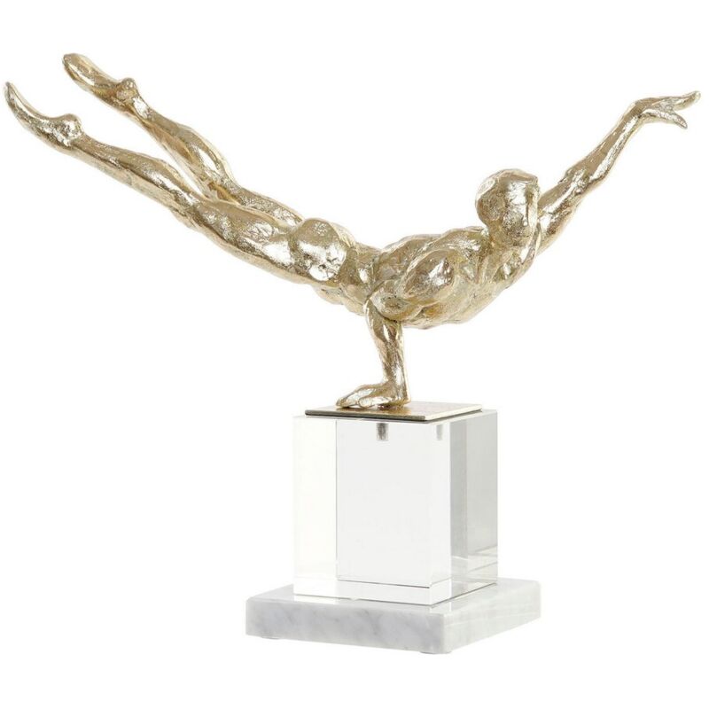foto del prodotto statua decorativa dkd home decor s3014087 cristallo dorato resina marmo 30 x 10 x 27 cm 