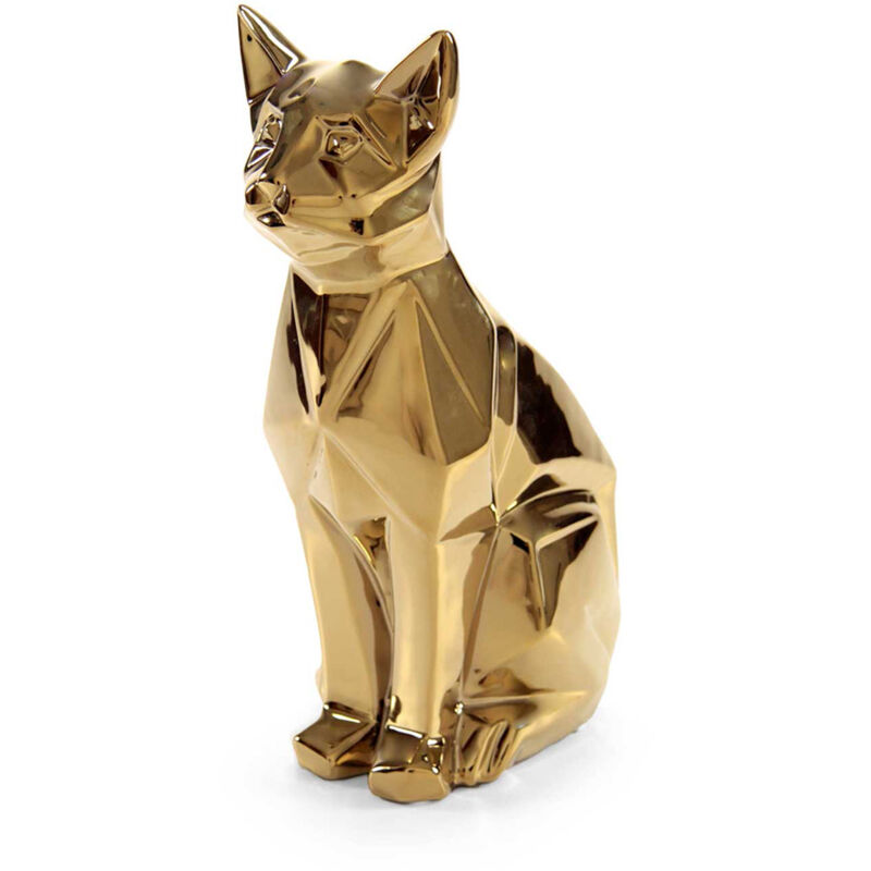 foto del prodotto statua decorativa gatto 17x12x28 cm in colore oro