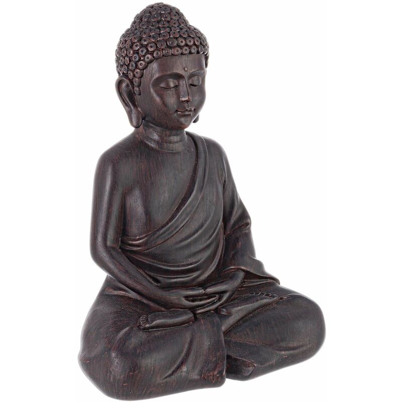 foto del prodotto statua decorativa in poli resina buddha in meditazione per veranda e giardino h 26 cm