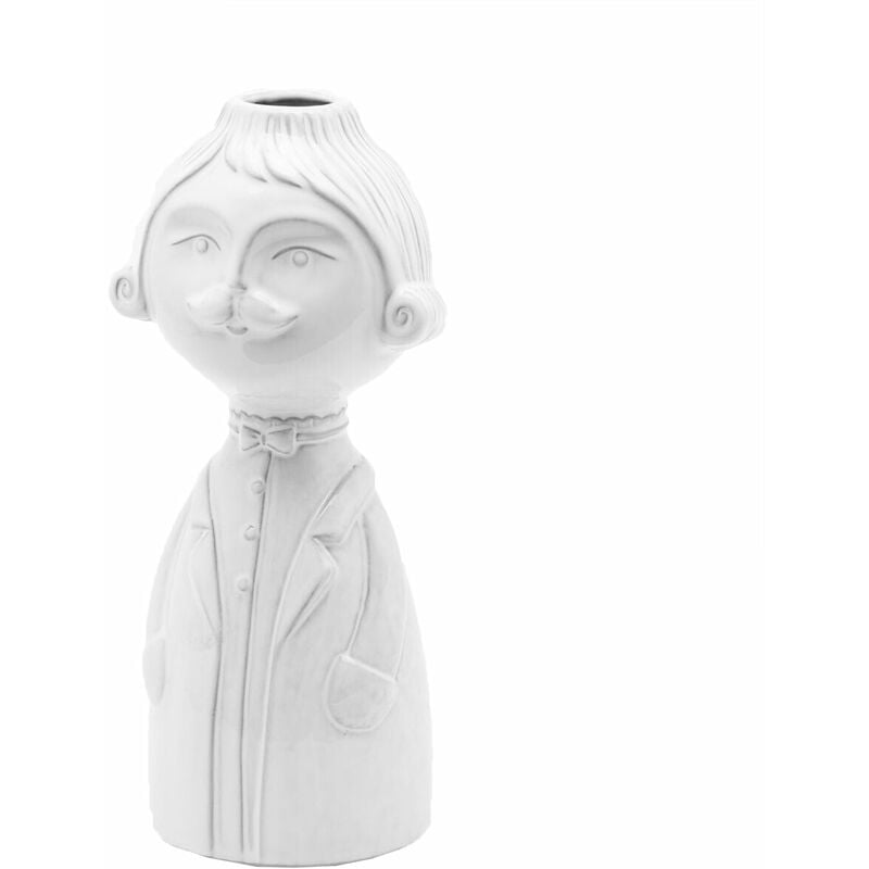 foto del prodotto statua decorativa sposi porta fiori da interno ed esterno in ceramica h 20 cm sposo