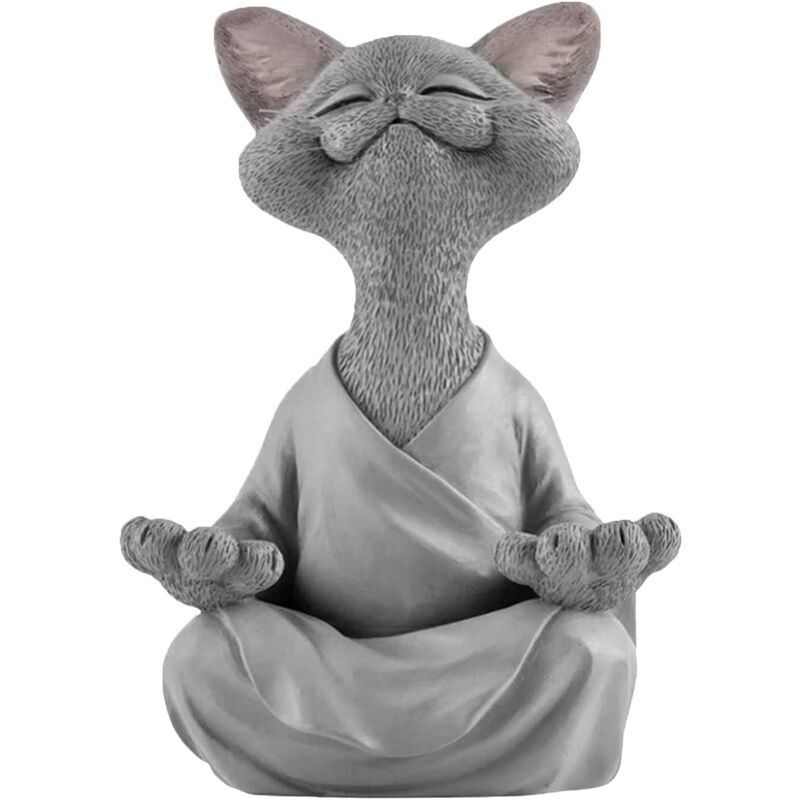 foto del prodotto statua di buddha gatto buddha gatto felice, statua di buddha gatto statua di meditazione statua di gatto scultura da giardino decorazione per