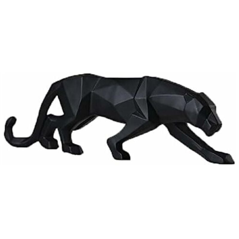 foto del prodotto statua di pantera nera scultura moderna di leopardo statua di animale geometrico ornamento in resina decorazione del soggiorno casa camera da letto