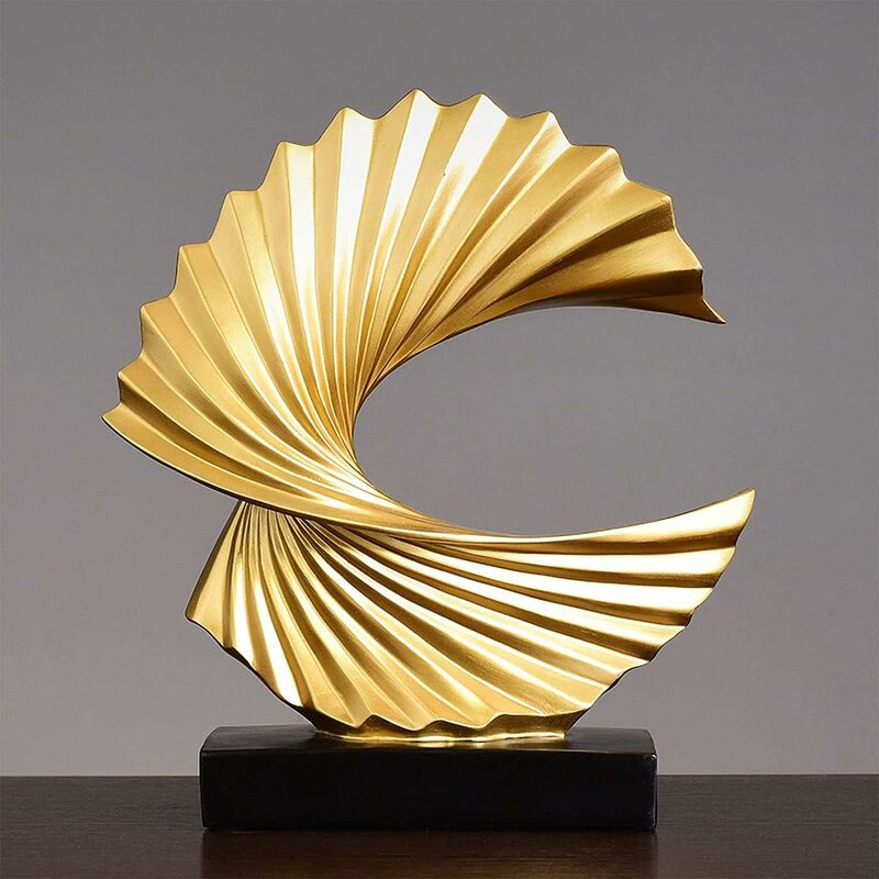 foto del prodotto statua in resina ondulata dorata decorazioni per la casa astratte moderne decorazione 1pc yiyuan roll on oro 