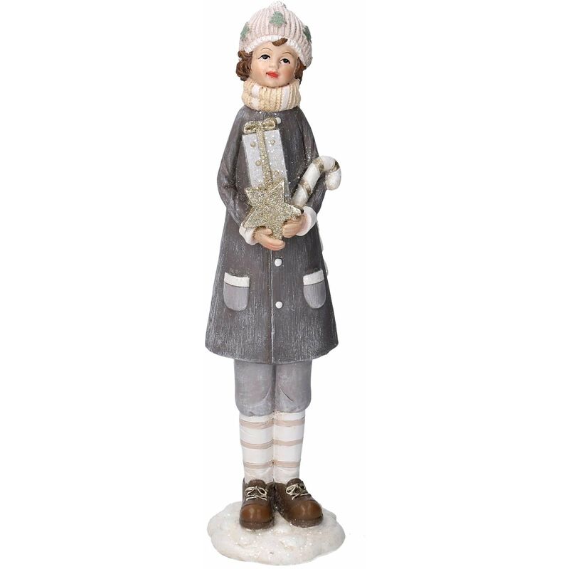 foto del prodotto statua resina bambino coro bianco cm 8x8xh31,5