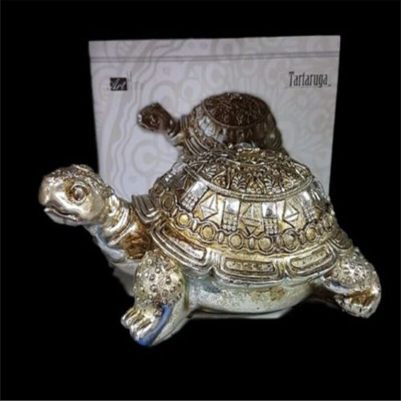 foto del prodotto statua statuina decorativa tartaruga strass silver 20cm portafortuna casa trade shop traesio