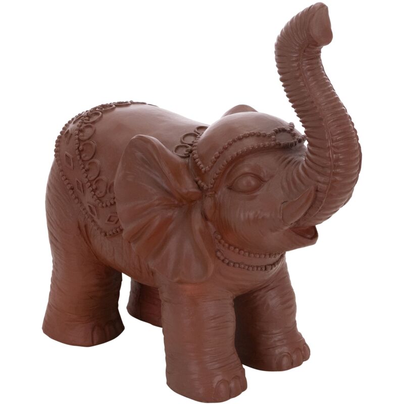 foto del prodotto statuetta decorativa a forma di elefante marrone 36x19x39 cm stile orientale resistente alle intemperie scultura per interni ed esterni decorazione