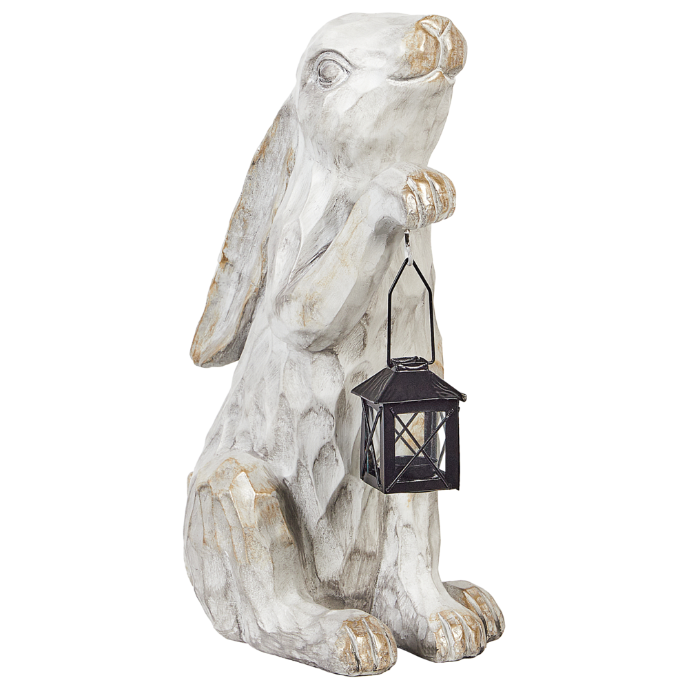 foto del prodotto statuetta decorativa bianca mgo 37 cm coniglietto di pasqua decorazione per interni esterni soggiorno
