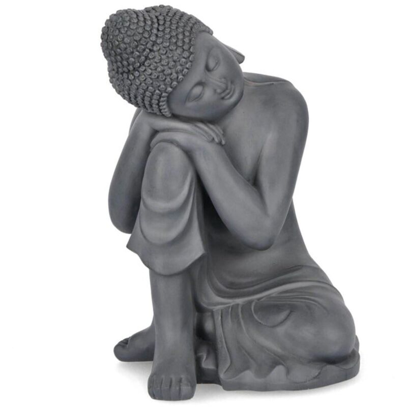 foto del prodotto statuetta di buddha pensante pattaya in fibra di vetro e argilla, decorazione per uso esterno 27.5 x 35.5 cm
