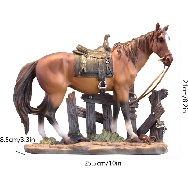 foto del prodotto statuetta di cavallo, statua in resina di cavallo statua per la decorazione della casa ornamento da tavolo, statuetta da collezione, decorazione