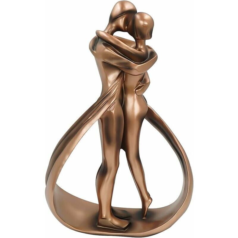 foto del prodotto statuetta in resina di coppia che si bacia 25 16,5 cm, regalo di fine anno, regalo di natale, decorazione minimalista uomo donna figurina per