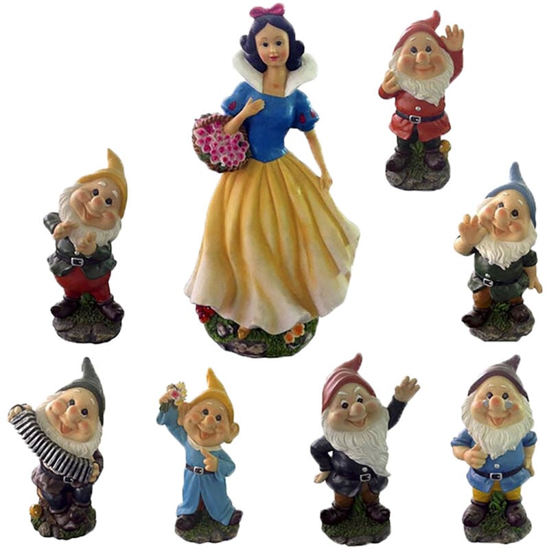 foto del prodotto statuette da giardino biancaneve con sette nani set 7 1 38626