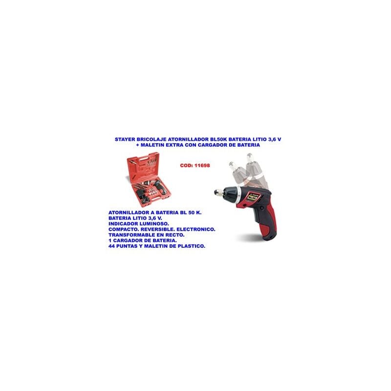 foto del prodotto stayer iberica avvitatore stayer fai da te a batteria al litio da 3,6 v con custodia rimovibile