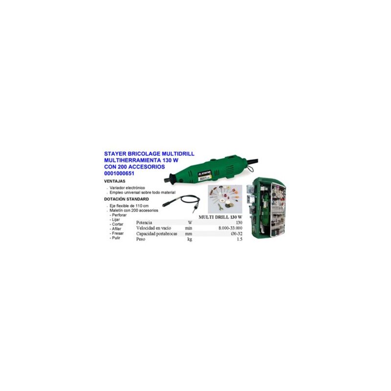 foto del prodotto stayer multiutensile fai da te multitrapano 130 200 con accessori 130 w1651