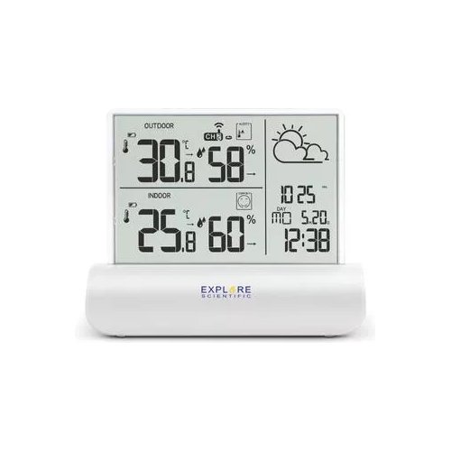 foto del prodotto stazione barometrica explore scientific glass lcd wsh4501 white e clea