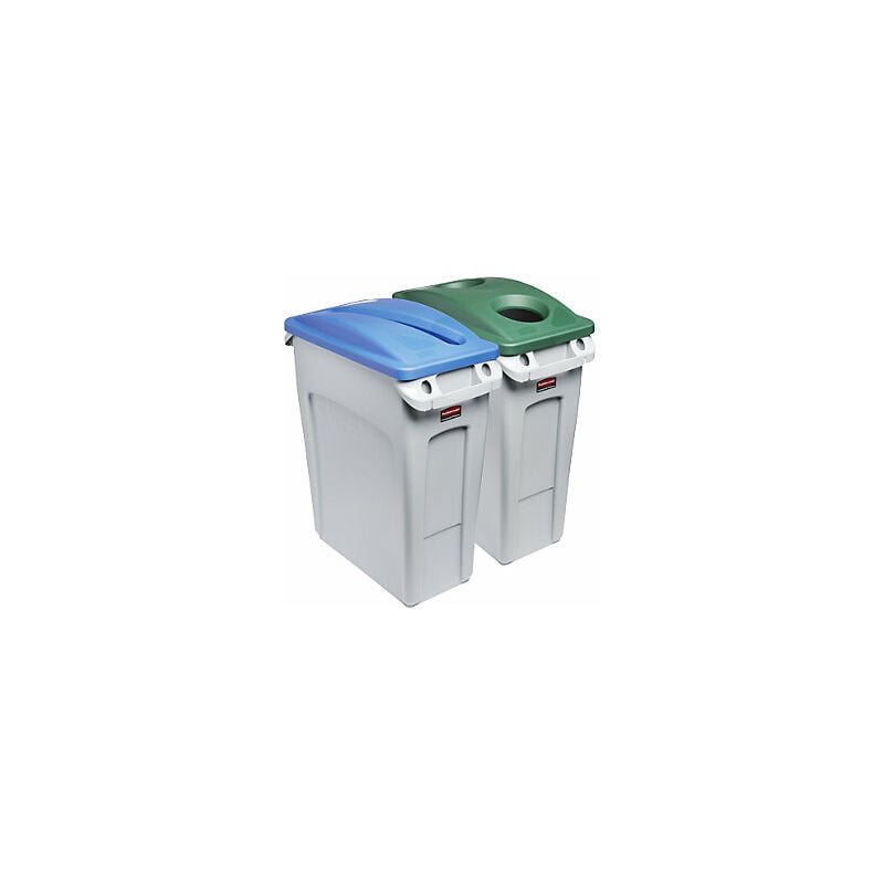 foto del prodotto stazione di raccolta differenziata set da 2 slim rubbermaid