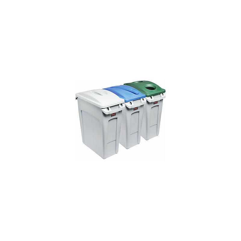 foto del prodotto stazione di raccolta differenziata set da 3 slim rubbermaid