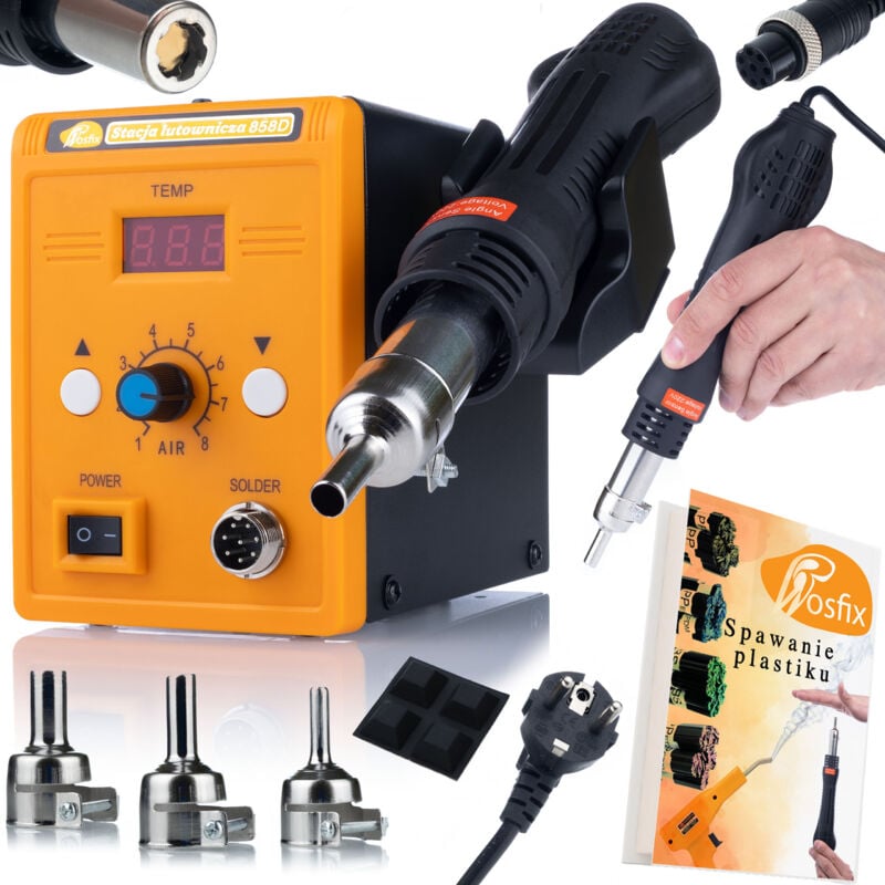foto del prodotto stazione di saldatura ad aria calda rosfix 858d + set di 3 ugelli