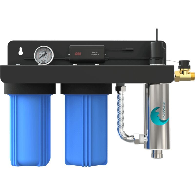 foto del prodotto stazione di trattamento dell acqua uv 10 pollici tripla filtrazione domestic premium desineo per appartamento domestico