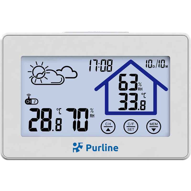 foto del prodotto stazione meteo con touch screen e sensore esterno purline ws07n