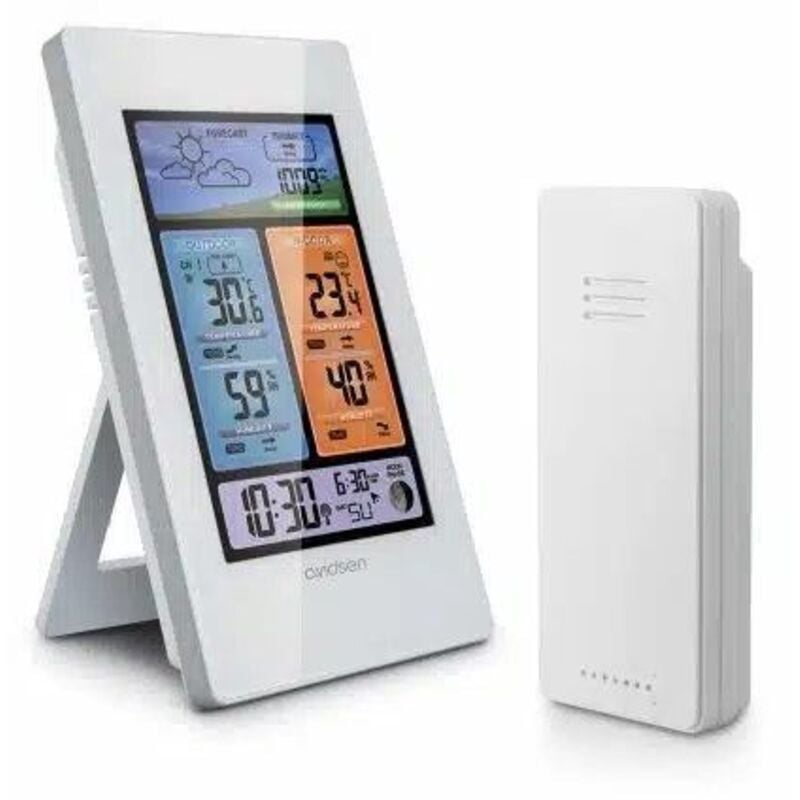 foto del prodotto stazione meteo verticale a colori con sonda da esterno wireless avidsen