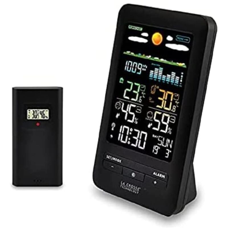 foto del prodotto stazione meteo ws6205 con display colorato nero la crosse technology