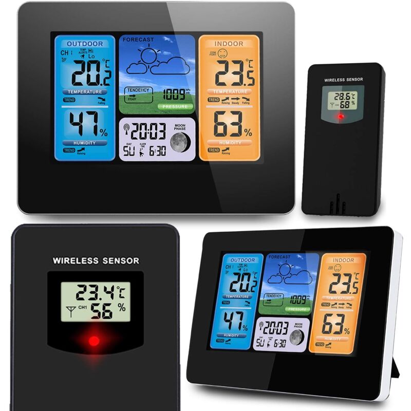 foto del prodotto stazione meteorologica con display bd 902 nera