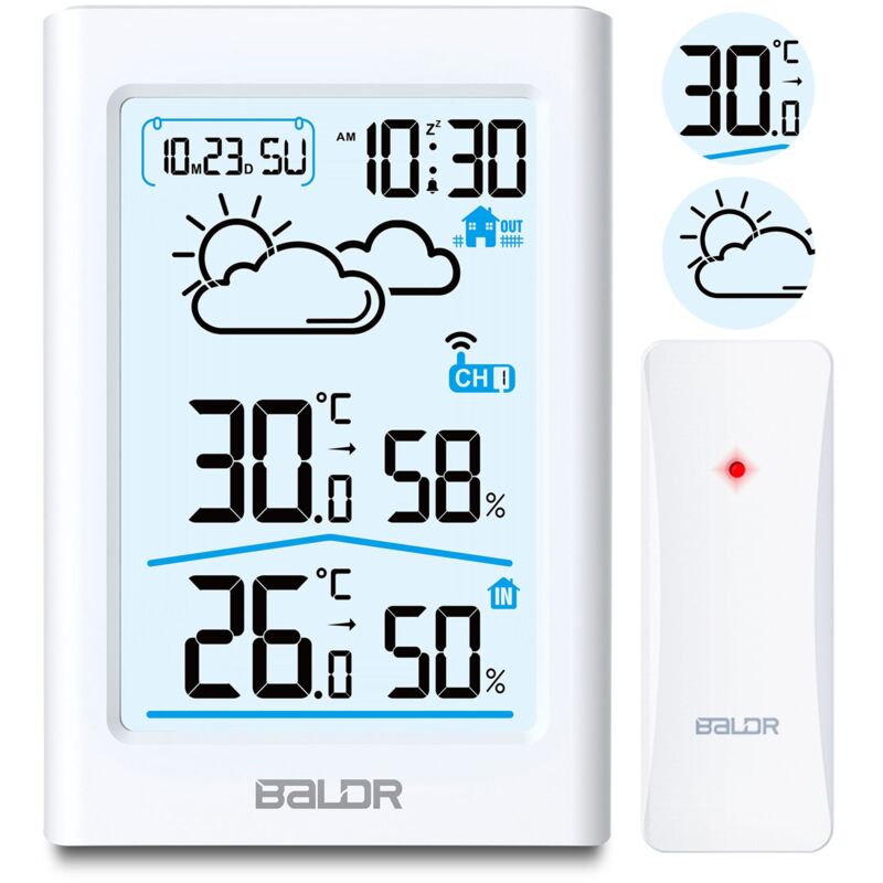 foto del prodotto stazione meteorologica con display bd 911 bianco