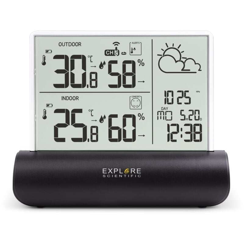 foto del prodotto stazione meteorologica con display in vetro black