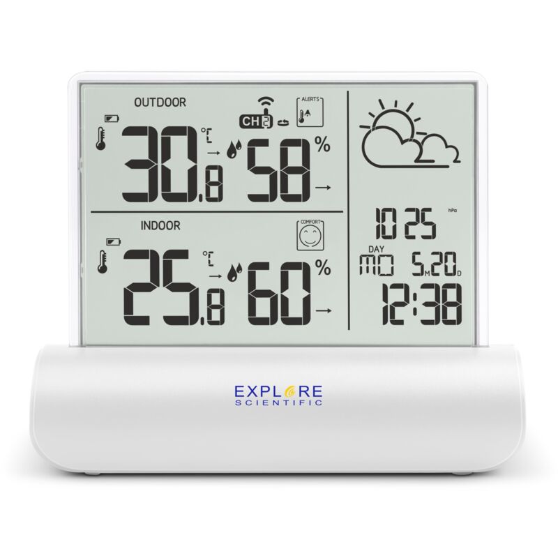 foto del prodotto stazione meteorologica con display in vetro trasparente vetro