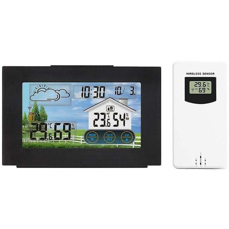 foto del prodotto stazione meteorologica digitale wireless termometro per esterni per interni igrometro con sveglia barometro monitor per umidit e temperatura con