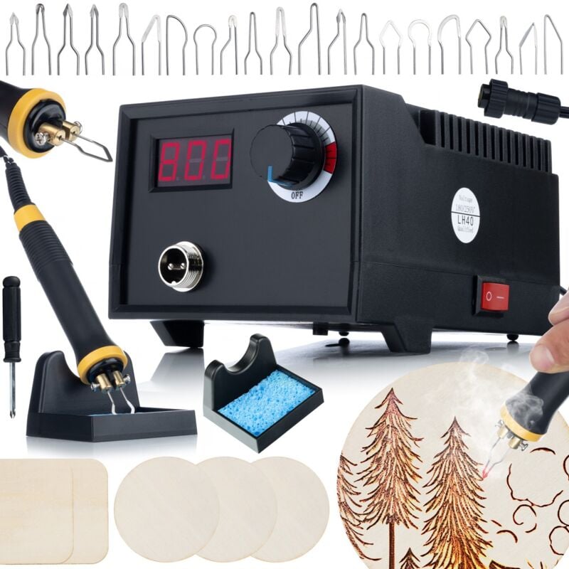 foto del prodotto stazione pirografica bruciatore a legna da 60w con display rosfix black fenix rbb60w