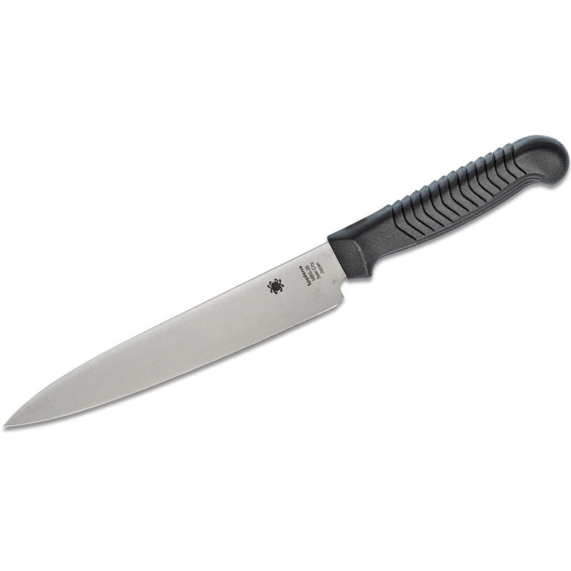 foto del prodotto ste k04pbk coltello multiuso de cucina leggero de bordo liscio, lama de acciaio mbs 26 de 16,5 cm de lungo con manico de polipropilene de colore nero