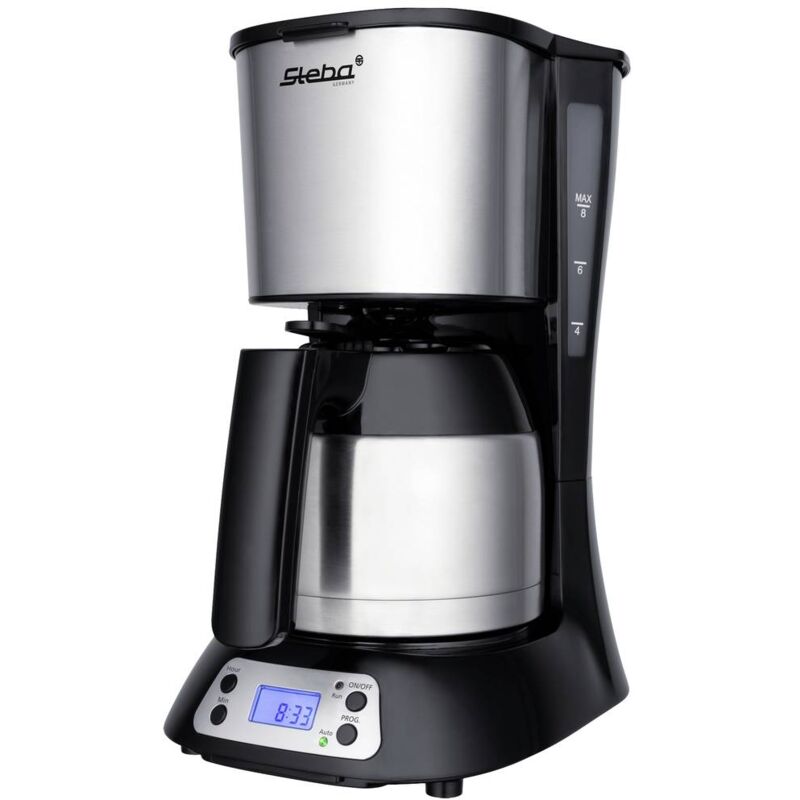 foto del prodotto steba km f3 thermo macchina per il caff nero acciaio inox capacit tazze 8 display, isolato, funzione macchina caff ,