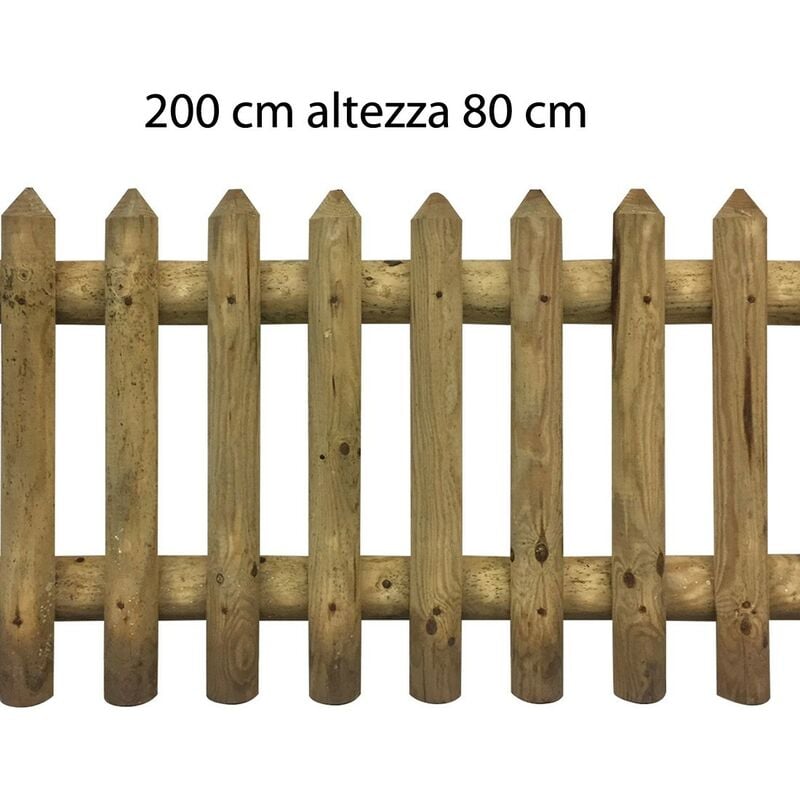 foto del prodotto steccato bordura aiuola 200 cm h 80 da giardino recinzione staccionata in legno opzioni 1 pezzo