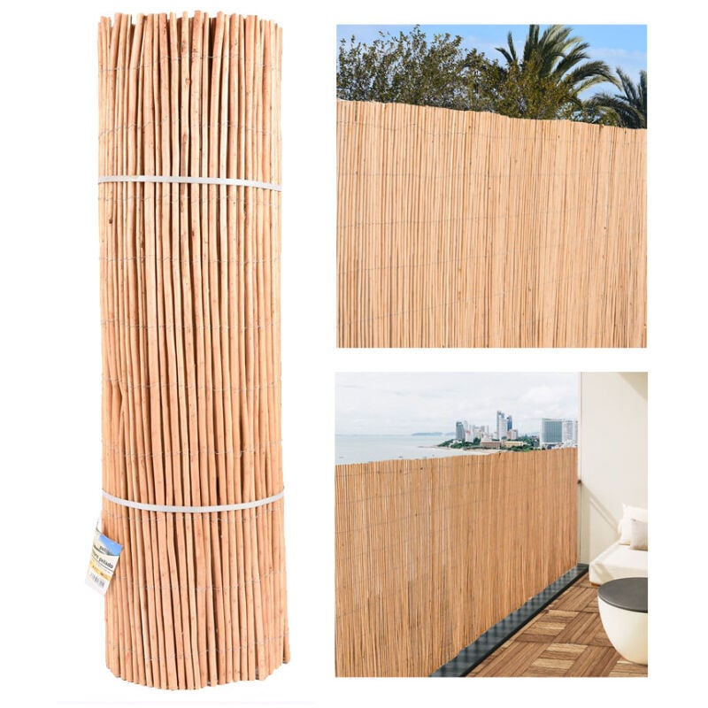 foto del prodotto steccato di salice naturale sbucciato 2x5 m, occultamento 85 , utile per l ombreggiatura o la delimitazione del tuo giardino.