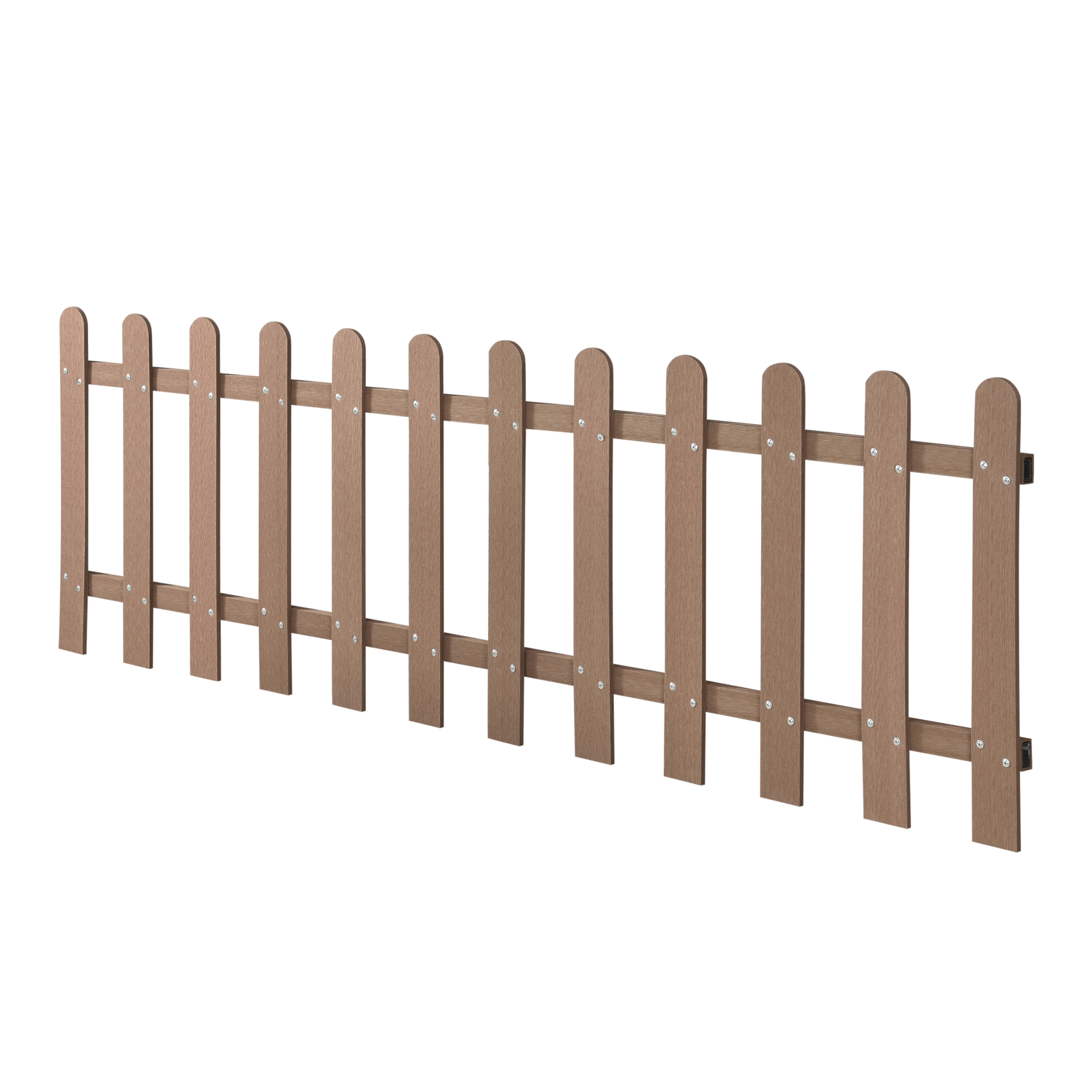 foto del prodotto steccato per giardino recinzione a 12 doghe in wpc 200 x 60 cm marrone neu.holz