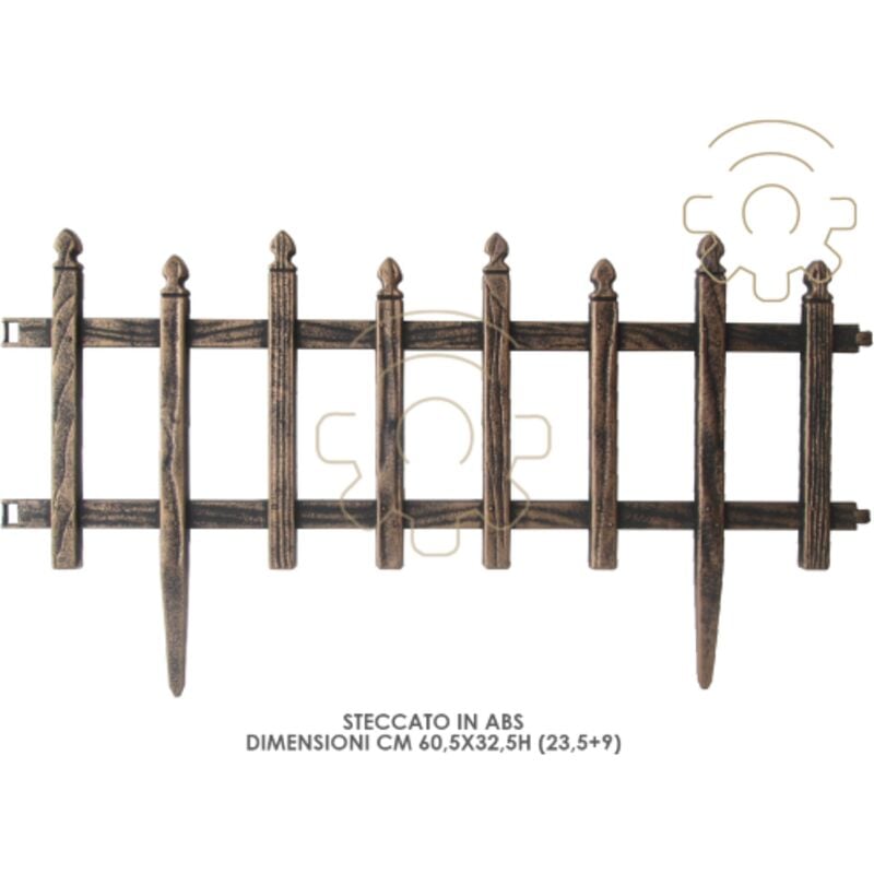 foto del prodotto steccato recinto in abs oro antico per aiuole giardino cm 60,5x32,5h recinzione esterno