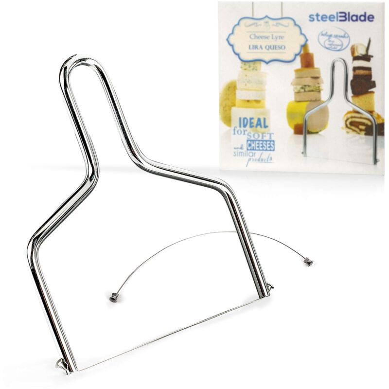foto del prodotto steelblade lira formaggio in acciaio inossidabile filo di ricarica in regalo coltello da formaggio perfetto per tagliare formaggi a pasta