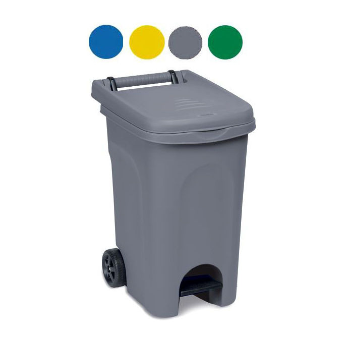 foto del prodotto stefanplast bidone urban quadro con pedale blu 60 litri